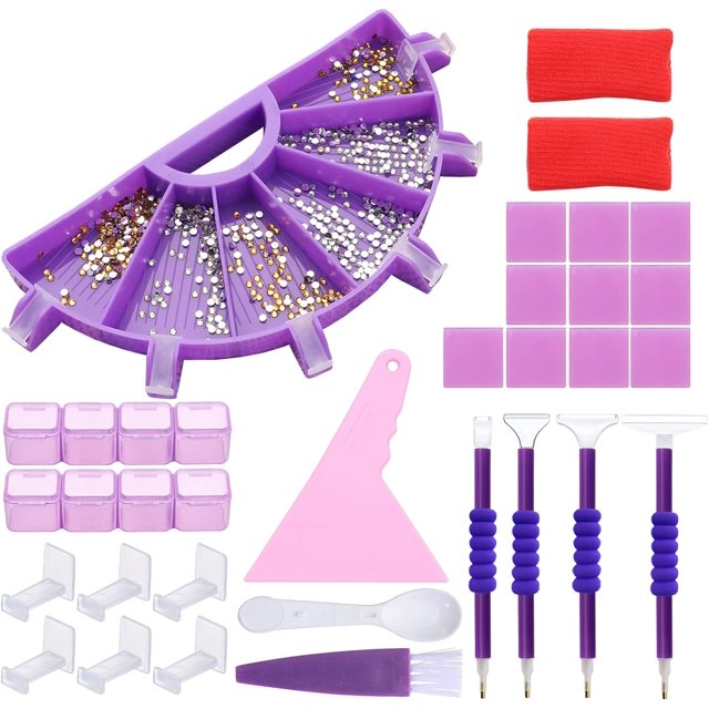 Kits organizadores de bandejas de accesorios de pintura, soporte de paleta de 6 rejillas para kits de almacenamiento de pintura de diamantes 5D, placas de cuentas para decoración de uñas, herramientas