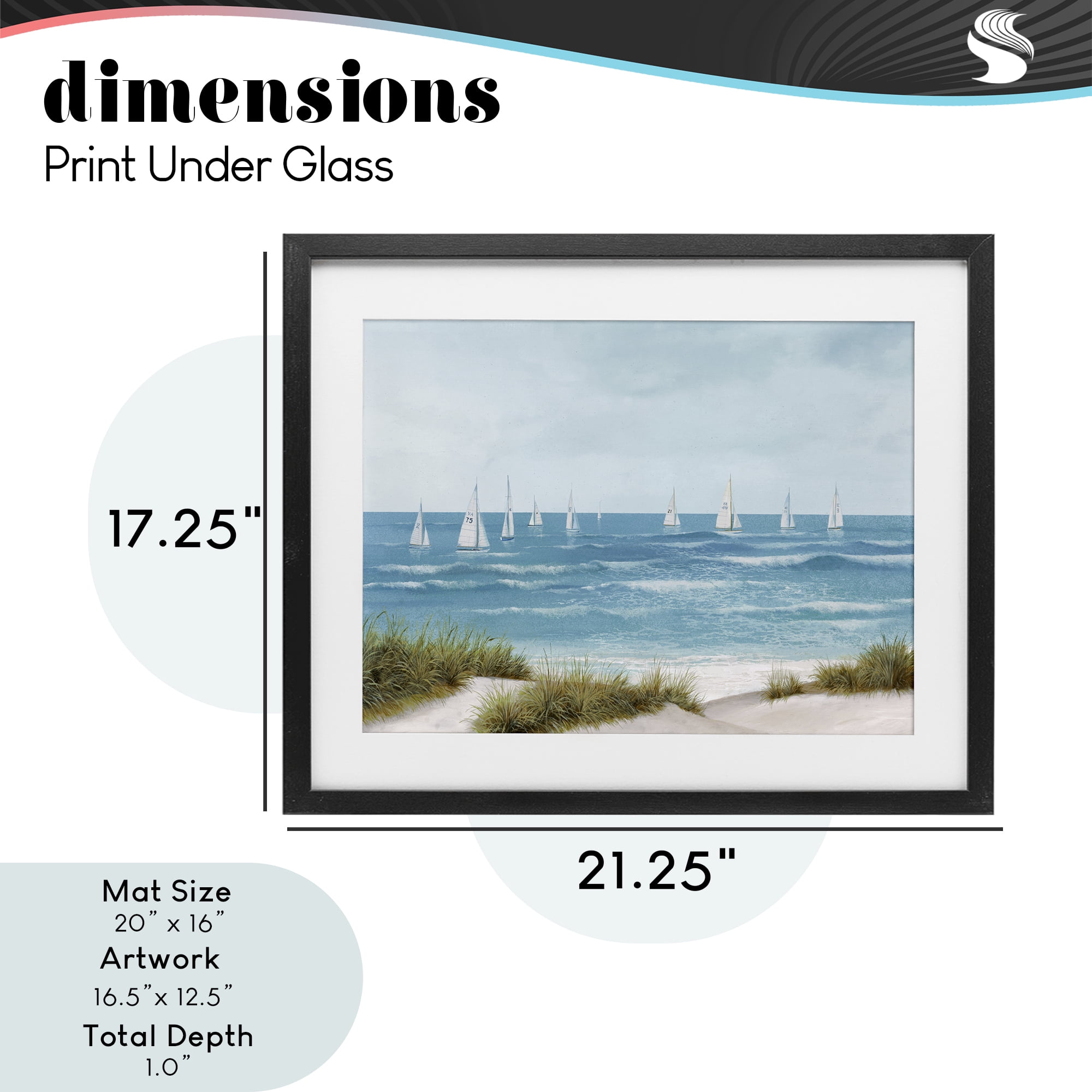 Stupell Industries Sail Away Seaside Boats Black Framed Print Under Glass, design by Lorenzo Collective