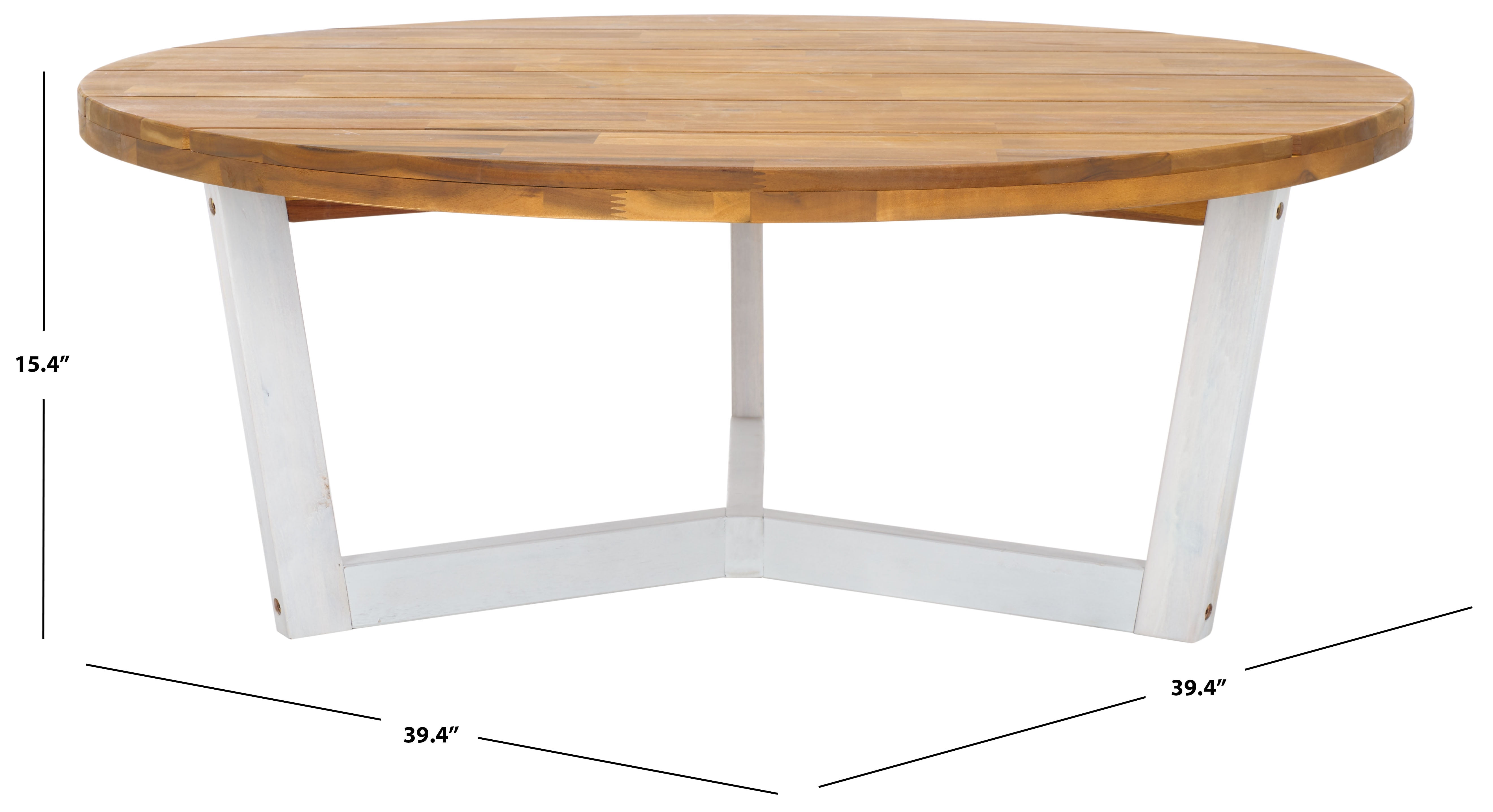 Safavieh Leo Modern Storage Acacia Wood Coffee Table, Natural/White