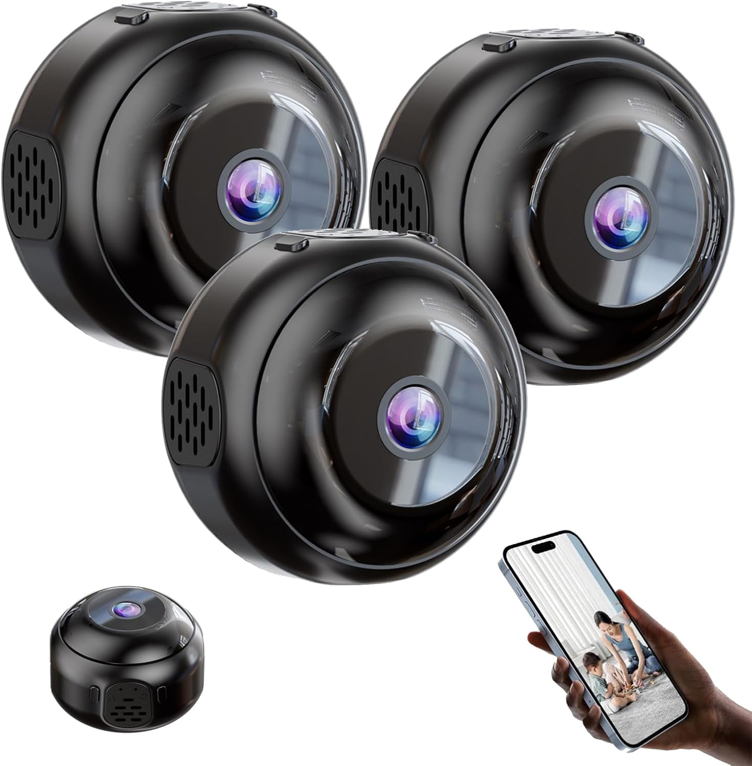 6PCS,Mini Camera Hidden, Nanny Cam with Motion Detection and Night