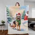 thumbnail image 3 of Hello Winter German Shepherd Frosty Morning Walk Welcome Snowy Christmas Cozy Fleece Blanket Alsatian Dog Lover Gifts Warm Soft Throw Blanket - 02018, 3 of 5