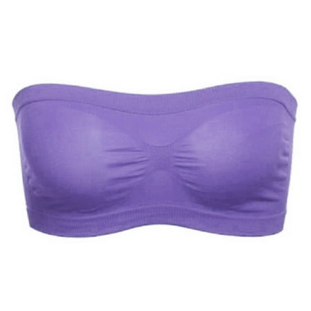

Women\ s Angel Seamless Underwire Supportive Bandeau Bra Bandeau Bra For Gifts 2XL Purple