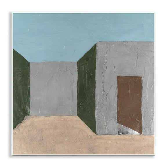 Stupell Industries Grey Rustic Building Buildings & Architecture Painting Unframed Art Print Wall Art, 12 x 12