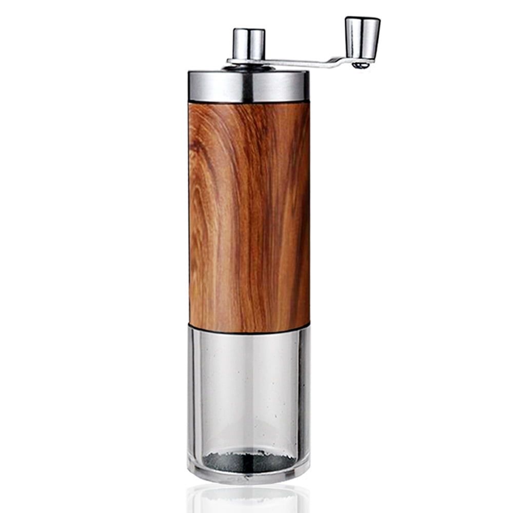 Turkish brew Drip Coffee Espresso Smyble Hand Crank Coffee Grinder with Adjustable Settings-Cast Iron Burr Wood Body Travel Camping Portable for Aeropress Brown wood French press 