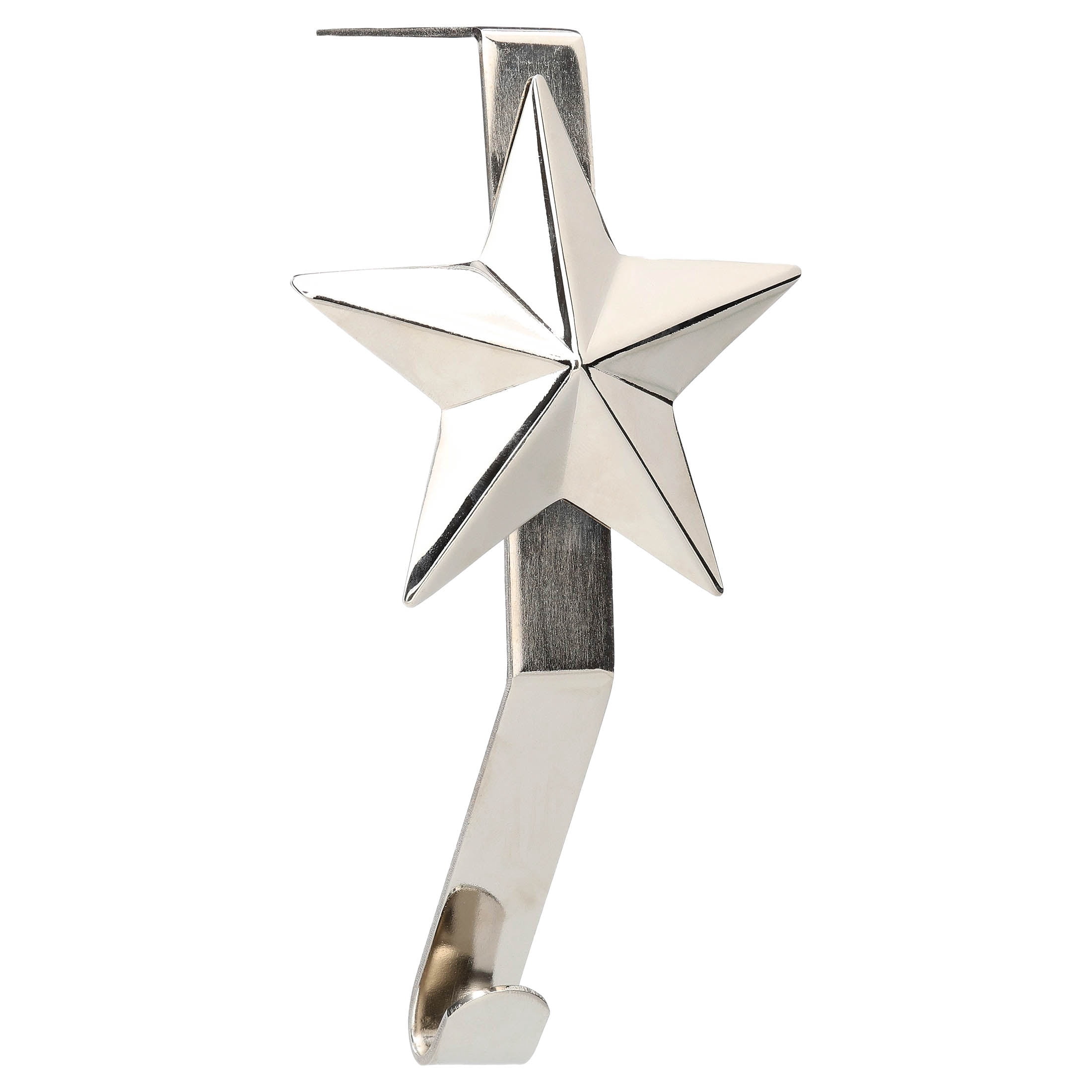Holiday time  2-Count Silver Metal Star Christmas Stocking Holders, 6.3 inch