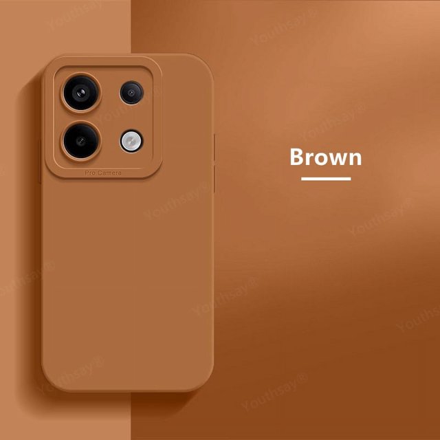 For Poco X6 5G Case Xiaomi Poco X6 Pro Cover Fundas Coque Camera Protector Original Liquid Silicone Soft Back Case Poco X6 Brown Poco X6 Pro