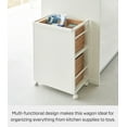 thumbnail image 6 of Yamazaki Home Two-Tier Hideaway Storage Cart, White, Steel, Wheels, Adjustable Tiers, 6 of 7