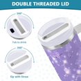 thumbnail image 5 of 30 oz Tumbler With Handle Stainless Steel Insulated Tumbler With Lid for Car Cup Holder Lavender Glitter Stars Pattern, 5 of 9