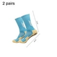 thumbnail image 2 of 2 Pairs Anti-slip Sport Socks Non-slip Rubber Grip for Football, Rugby, Basketball, Running, Yoga - Sky blue+orange, 2 of 5