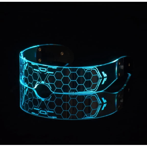 LINLIN LED Glasses, LED Party Glasses Luminous Glasses Cyberpunk Visor Glasses Light Up Rave Glasses for Halloween