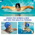 thumbnail image 5 of Toplive Swim Cap 2 Pack Unisex Swimming Cap with 3D Ear Protection, Durable Flexible Silicone Swimming Hats for Men Women Adults Kids, Bathing Swimming Caps for Long/Short Hair, 5 of 7