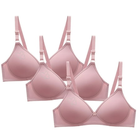 Brondbend Sports Bras for Women 3pcs Wireless Full Coverage Minimizer Adjustable Straps Smooth Lift Deep Cup Padded Everyday Bras Active Sports Bra for Festival Tax Free Weekend Pink L
