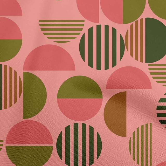 oneOone Silk Tabby Pink Fabric Geometric Sewing Material Print Fabric By The Yard 42 Inch Wide