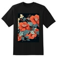 thumbnail image 2 of Plus Size Shirt for Women Black Tops for Women Short Sleeves Shirt for Women Flower7 T Shirt Crewneck Shirt for Women XS, 2 of 5