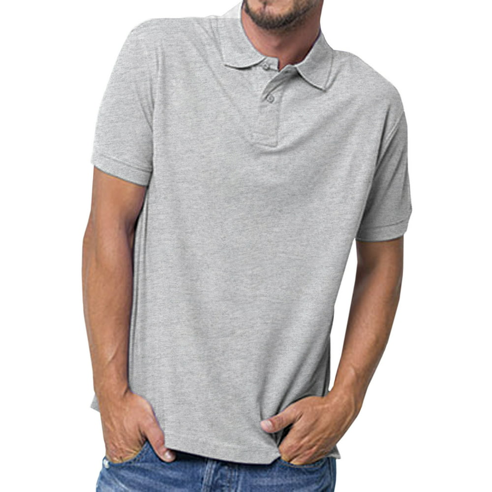 Basico - Basico (Grey Melange) Polo Collared Shirts For Women 100% ...