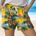 thumbnail image 5 of larppty Women's Tropical Palm Tree Print Swim Trunks Quick Dry Beach Board Shorts with Pockets and Drawstring（Light Yellow， S）, 5 of 5