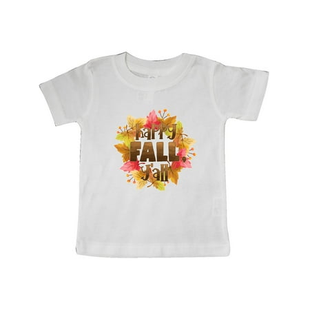 

Inktastic Happy Fall Y all Fall Leaves Wreath Gift Baby Boy or Baby Girl T-Shirt