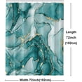 thumbnail image 6 of Abstract Marble Shower Curtain, Turquosie Marble Shower Curtain for Bathroom Décor with 12 Metal Hooks, Luxury Modern Waterproof Bath Accessories Set, 72 x 72, 6 of 6