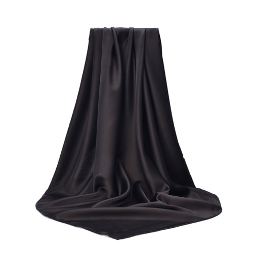 Plain black deals silk scarf