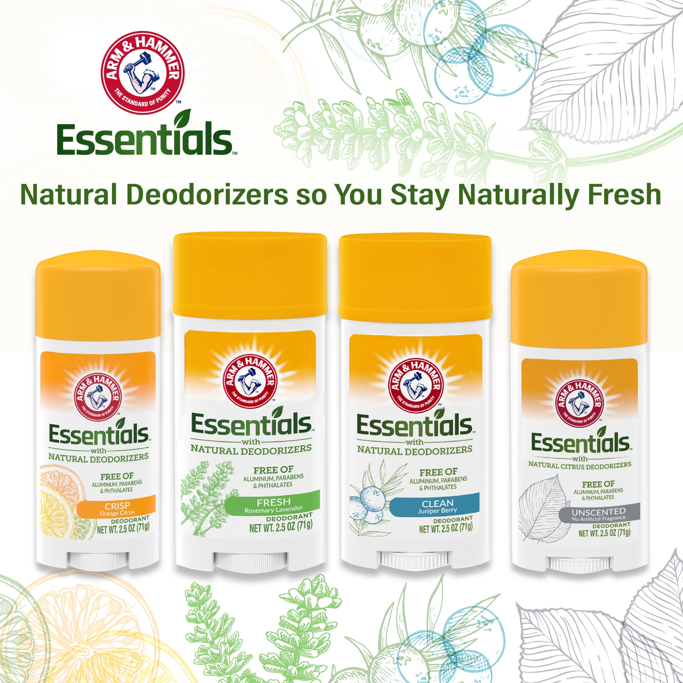 ARM HAMMER Essentials Deodorant Juniper Berry Made with Natural Deodorizers 2.5 oz