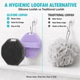 thumbnail image 4 of AIMAIAIMAI Silicone Body Scrubber, 2 Pack Shower Bath Brushes, Gray & Purple, 4 of 8