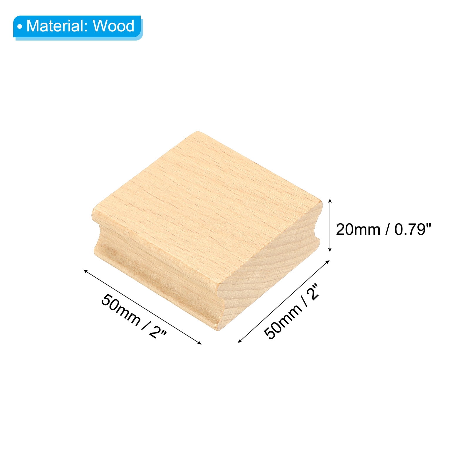 Unique Bargains Blank Wood Rubber Stamp Mounts Wooden Handle for DIY Crafting 2"x2"x0.79"