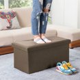 thumbnail image 5 of Folding Storage Ottoman Cube Space-Saving Storage Toy Box Foot Rest Stool Seat 30", 5 of 6