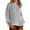 Gray, variant on Women's Long Sleeve Round Neck Solid Color Loose Fit Casual Shirt Comfortable, Casual Style, Multiple Solid Colors