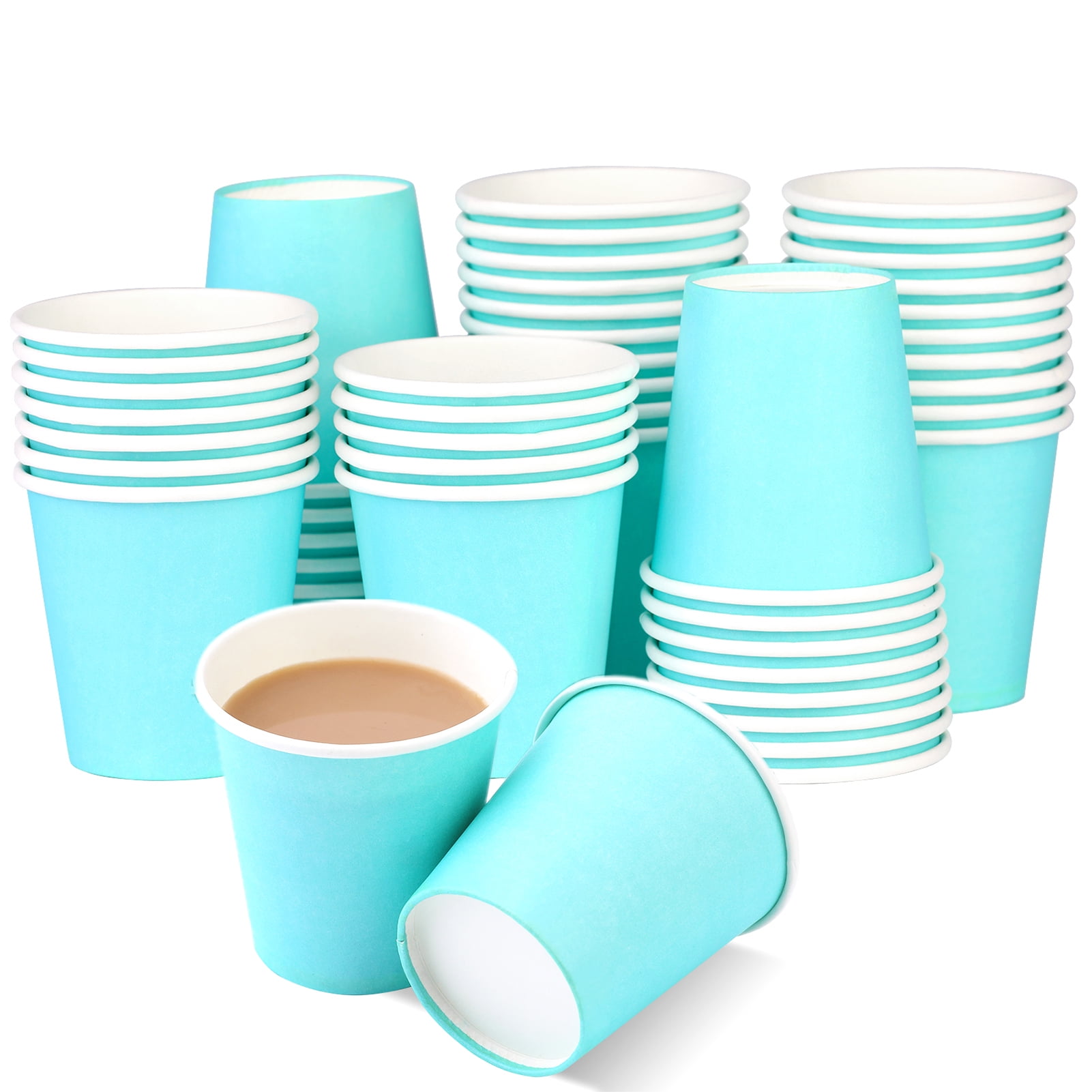 Bupete 3 oz Small Disposable Bathroom Mouthwash Cups Espresso Paper