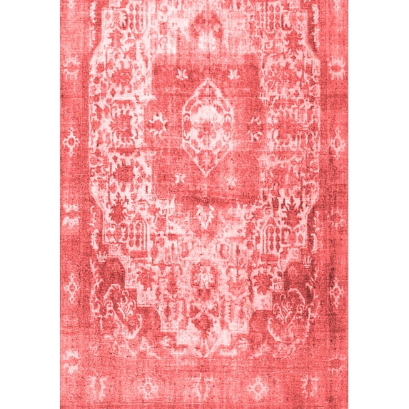 Ahgly Company Indoor Rectangle Medallion Red Traditional Area Rugs, 2' x 4'