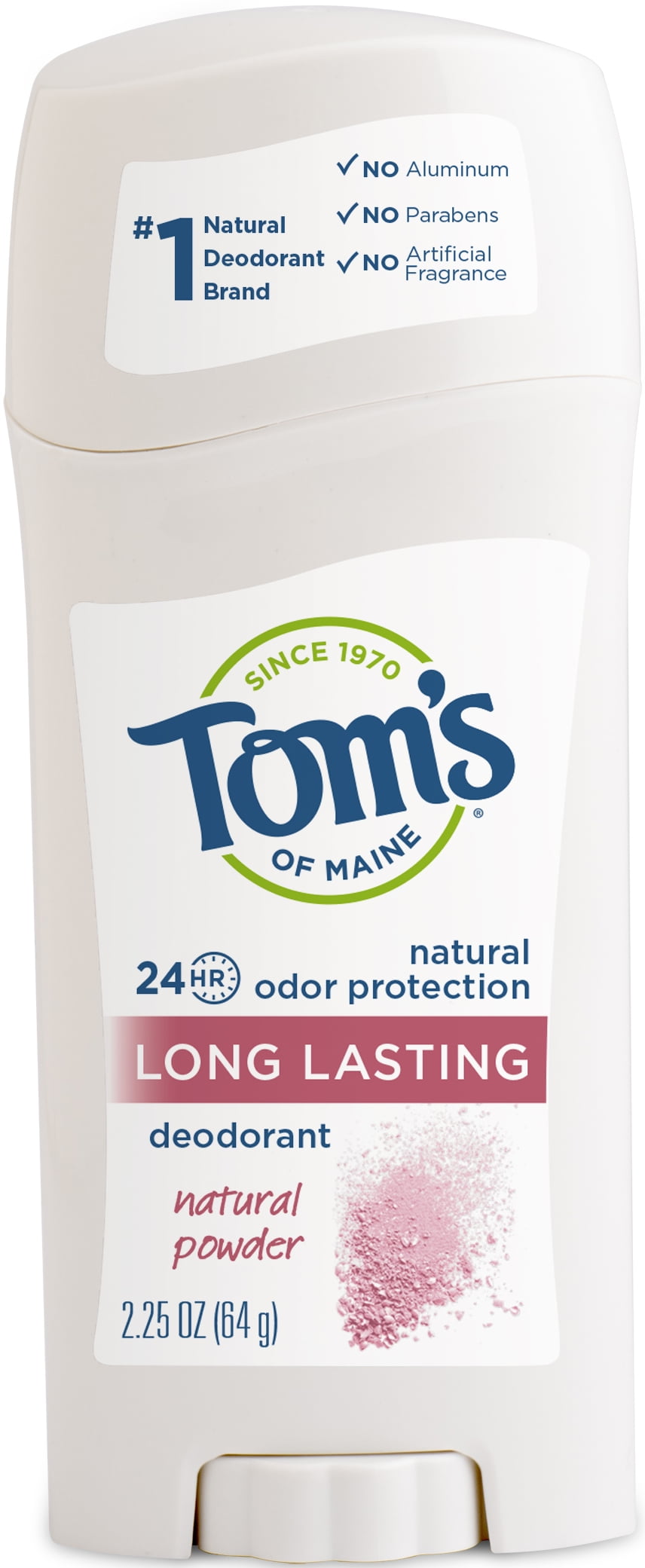 Tom's of Maine Natural Deodorant Stick, Aluminum Free, Long Lasting