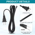 thumbnail image 4 of Uxcell 8.2 Feet Lamp Cord, SPT-2 18AWG UL Listed Power Wire 5 Pack Black Lamp Cords Replacement, 4 of 7