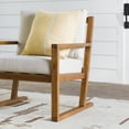 thumbnail image 4 of Walker Edison Modern Solid Wood Geometric Outdoor Club Chair, Brown, 4 of 18
