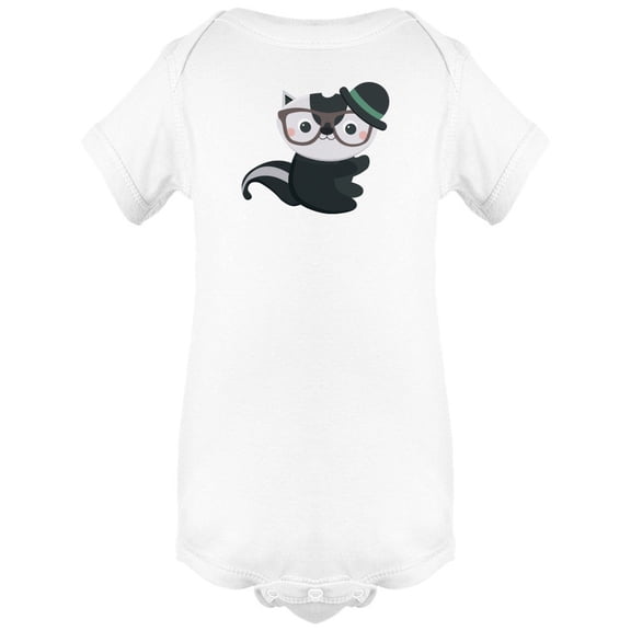 Little Funny Similing Skunk Bodysuit Infant -Image by Shutterstock,  Newborn