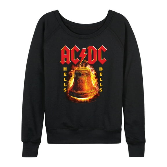 ACDC - Hells Bells Flames - Women's Lightweight French Terry Long Sleeve Shirt