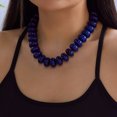 thumbnail image 6 of NICKSUN Vibrant Dopamine Color Resin Beaded Choker Necklace, Smooth Flat Round Disc Collarbone Statement Necklace, Minimalist Summer Vacation Stackable Jewelry, 6 of 7