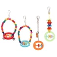 thumbnail image 2 of 4pcs Bird Swing Toy Colorful Interactive Bite Resistance Parrot Hanging Toys for Parakeet Cockatiel Bird, 2 of 9