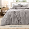 thumbnail image 4 of Bare Home Washed Duvet Cover Set - Ultra-Soft - Premium 1800 Collection - 3 Piece - Oversized Queen, Frost Gray, 4 of 8
