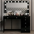 thumbnail image 5 of Boahaus GRWM Diana 1 Piece Modern Vanity Table Set with Add-On Lights and Charging Station, 7 Drawers, Black, 5 of 10