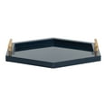 thumbnail image 6 of Kate and Laurel Halsey Decorative Hexagon Tray with Gold Metal Handles, 18 x 16, Navy Blue and Gold, Modern Glam Serving Tray with Handles for Living Room Decor, 6 of 9