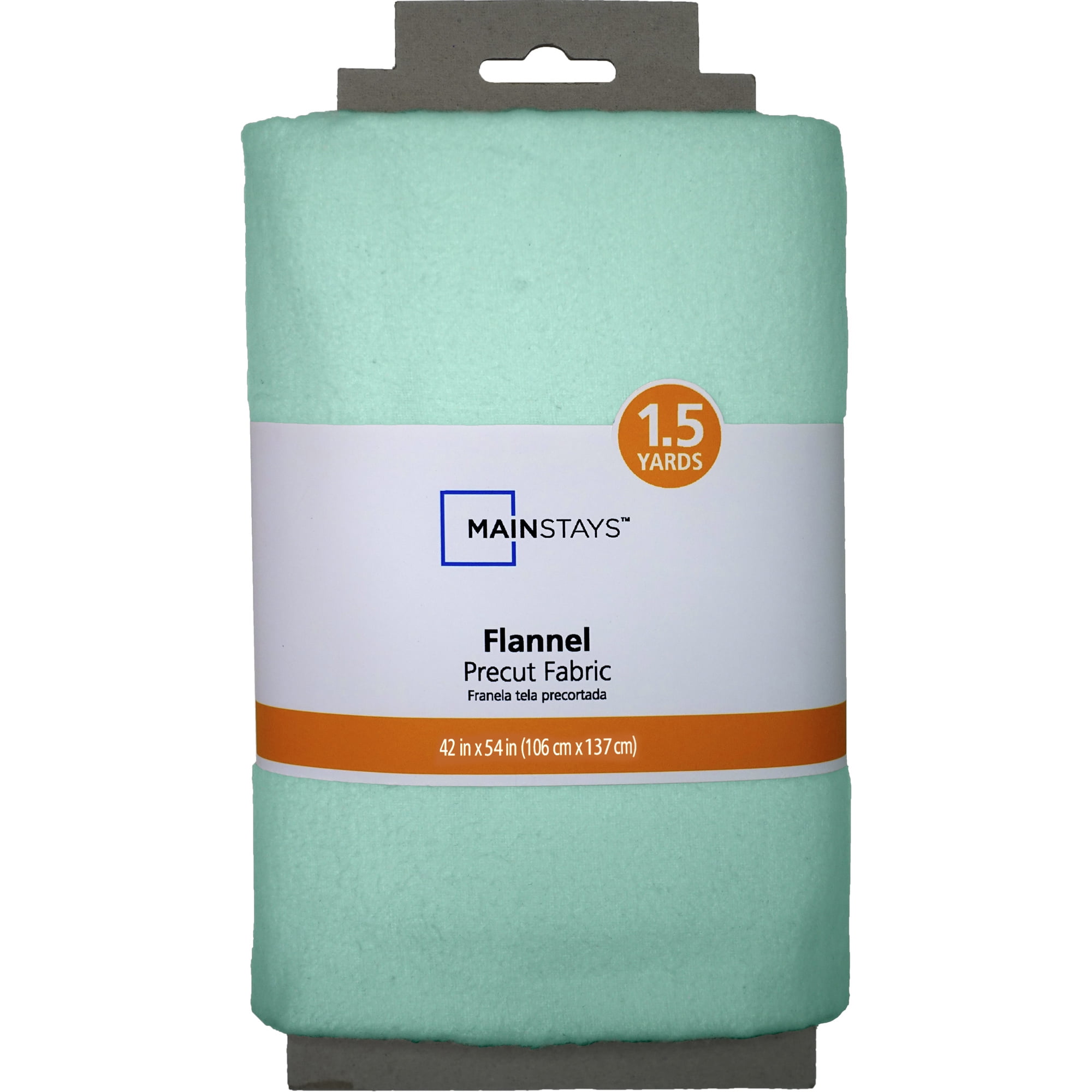Mainstays Precut Lightweight Flannel Sewing & Craft Fabric, 100% Cotton, Solid Mint, 42 in Wide x 1.5 yd