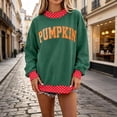 thumbnail image 2 of Garbnen Polka Dot Mock Turtleneck for Women Sweatshirt Pumpkin Graphic Long Sleeve Oversized Sweatshirts for Women Drop Shoulder Lightweight Cozy Soft Fall Y2k Women's Sweaters Pullover, 2 of 5
