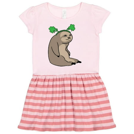 

Inktastic St. Patrick s Day Sloth with Shamrocks Gift Toddler Girl Dress