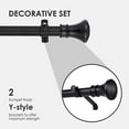 thumbnail image 3 of Tailor & Taylor Curtain Rod with Trumpet Finials, Metal Telescopic Drapery Hardware Set with Adjustable Rod for Living Room, Kitchen and Windows (18"-36", Black), 3 of 7