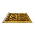 thumbnail image 2 of Ahgly Company Machine Washable Indoor Square Abstract Yellow Modern Area Rugs, 6' Square, 2 of 4