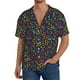 thumbnail image 1 of Balery Musical Notes Camisa Casual de Manga Corta con Botones para Hombre, Texturizada, Estilo Cubano, para Playa, Verano-Large, 1 of 5