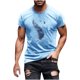 thumbnail image 5 of Hombres Pantalones Cortos de Manga Corta Impresa Casual Cuello Redondo Superior, Camisa de Moda para el Verano Y la Primavera, 5 of 8