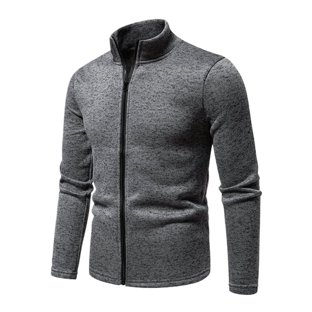 Manteau Chandail pour Hommes Design à Fermeture Éclair Veste Décontractée Chaude d'Hiver Chandail Élégant Mode Automne