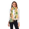 thumbnail image 2 of FORMRS Womens Scarf Winter Soft Long Big Warm Shawls Wrap Tassel Scarves, Green Retro Autumn Leaves, 2 of 9