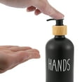 thumbnail image 3 of Unique Bargains 1 Pc Elegant Contains the Letters HANDS Soap Pump Dispenser for Bathroom 16.9oz Black, 3 of 6